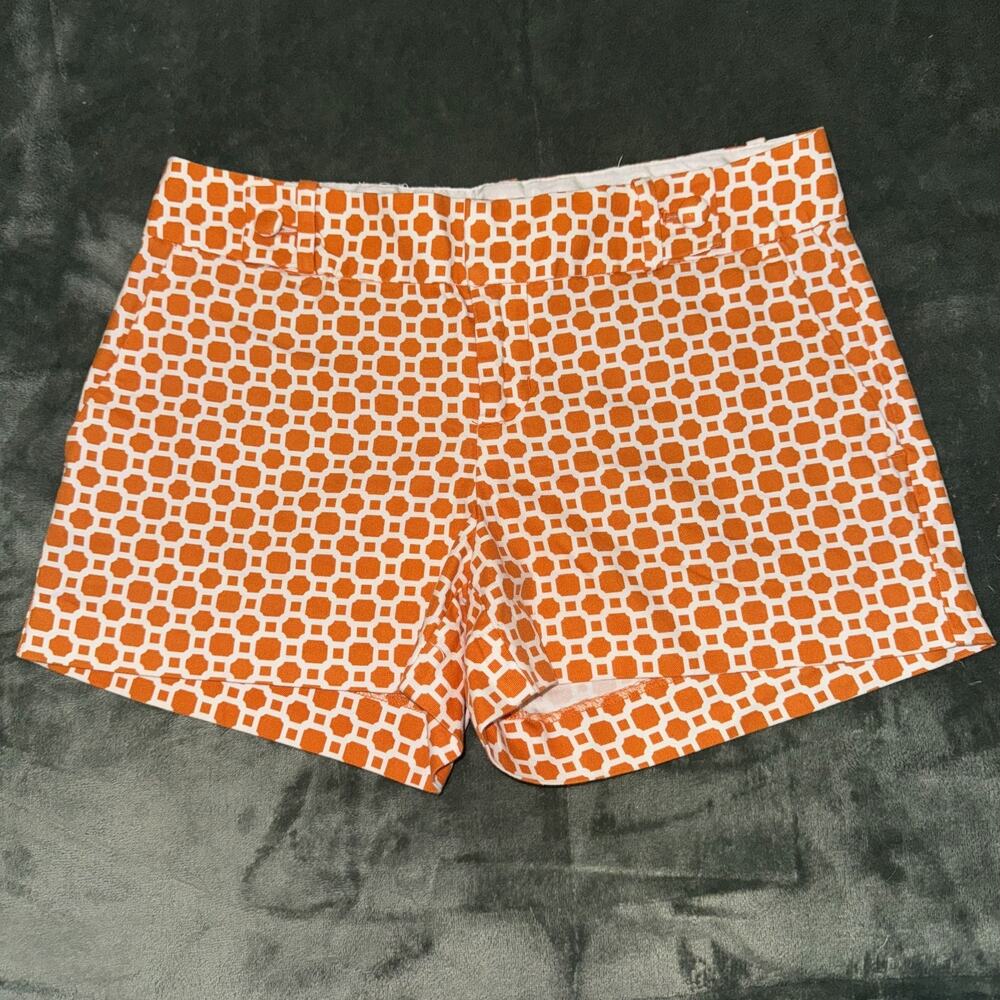 Banana Republic Shorts Women's 4 Orange White Geometric Boho Casual Ryan Fit